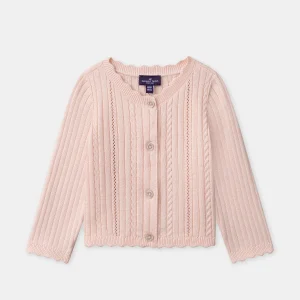 Cardigan rose clair Bébé Fille