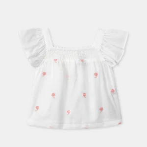 Blouse écrue à broderies fleurs Bébé Fille
