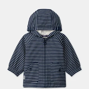 Impermeabile 3 in 1 a righe blu marino per Bambino