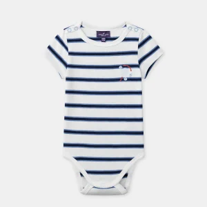 Body a righe blu marino per neonati maschi