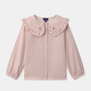 Blusa a scacchi rosa per ragazze
