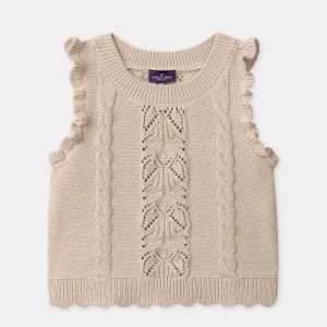 Top Beige Senza Maniche per Ragazze