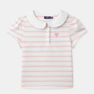 T-shirt a righe rosa per bambine