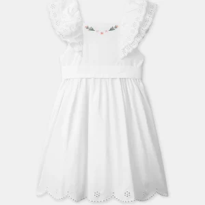 Vestito Bianco con Ruffles Ragazza