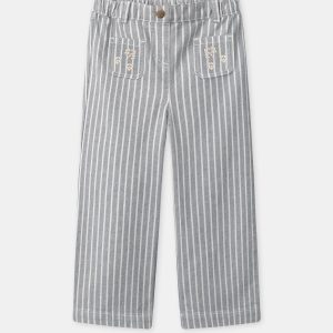 Jeans a gamba larga grigi striati per ragazze