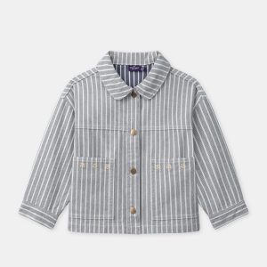 Giacca in Jeans a Righe per Ragazza