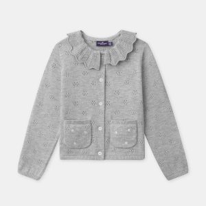 Gilet Grigio con Collo per Bambina