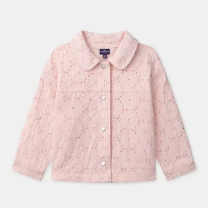 Giacca rosa con ricami inglesi per ragazza
