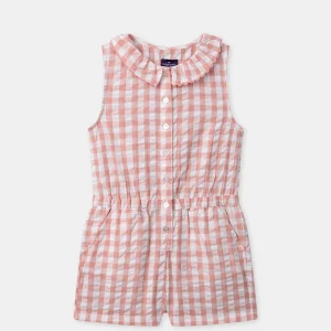 Combishort à carreaux roses Fille