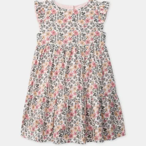 Robe réversible imprimé fleuri ou rose uni Fille