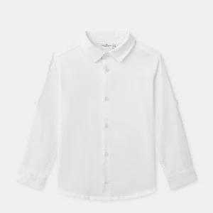 Camicia bianca arrotolabile per bambini