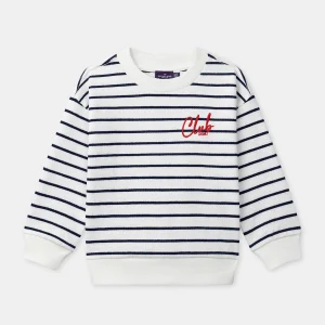 Felpa ecru a righe bambino