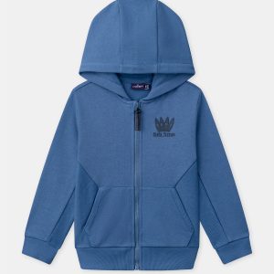 Gilet Blu Con Capuccio Bambino