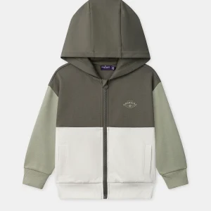 Gilet tricolore à capuche Garçon