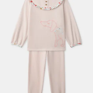 Pigiama in velluto rosa chiaro per ragazze