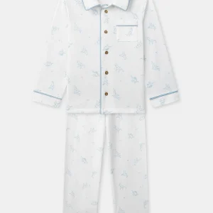 Pigiama crema stampato con dinosauri per ragazzi