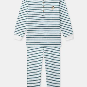 Pyjama marinière bleu canard Garçon