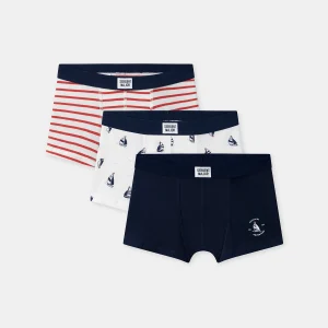 Set di 3 boxer marini per ragazzi