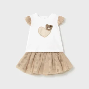Completo gonna tulle e maglietta neonata