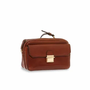 THE BRIDGE  pochette a mano uomo in pelle marrone
