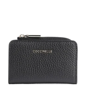 COCCINELLE portafoglio small metallic soft in pelle nero