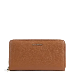 Portafoglio Coccinelle zip around Metallic Soft cuoio