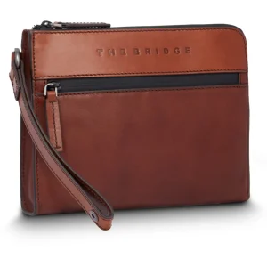 THE BRIDGE  pochette a mano uomo  DAMIANO in pelle marrone
