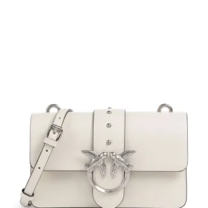 PINKO borsa love one mini bianco argento