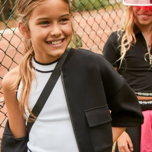 Felpa cerniera tasche ragazza