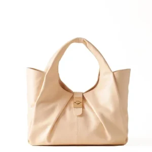 BORBONESE borsa doppio manico in pelle cortina medium crema