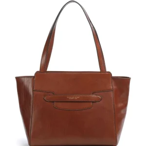 THE BRIDGE borsa shopping bag LUCREZIA in pelle marrone