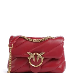 PINKO borsa in pelle  Love Puff Mini Borsa a spalla pelle rosso scuro