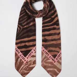 Foulard con stampa pitonata LiuJo cammello marrone