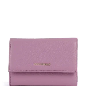 COCCINELLE portafoglio metallic soft in pelle rosa JELLYFISH