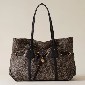 BORBONESE BORSA PRIVE SHOPPING BAG LARGE OP NATURALE