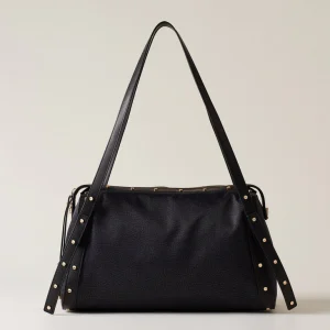 BORBONESE BORSA BAULETTO IN TESSUTO E PELLE METROPOLE OP NERO