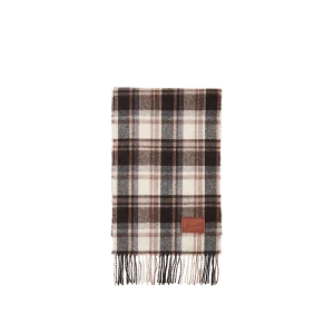 THE BRIDGE sciarpa uomo in lana con frange CHECK MARRONE