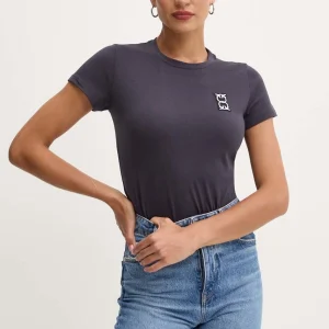 T-shirt con applicazione Monogram Pinko blu marino