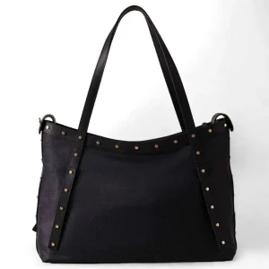BORBONESE BORSA SHOPPING BAG METREPOLE IN JET OP NERO