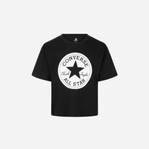 Maglietta crop top maniche corte con logo converse ragazza