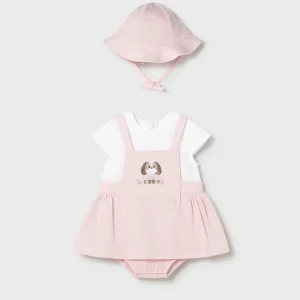 Salopette e cappello neonata Mayoral