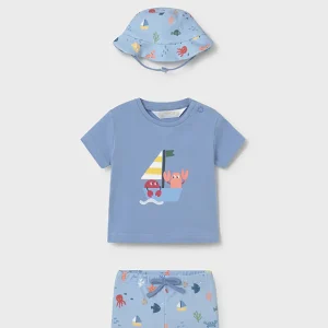 Set 3 pezzi con costume neonato Mayoral