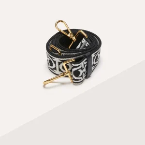 Tracolla ricambio Coccinelle Monogram nero bianco