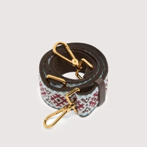 COCCINELLE tracolla Coccinelle nordic in tessuto e pelle multi ribes brunette