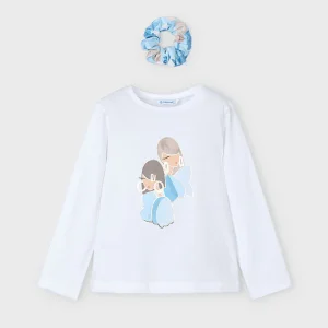 Maglietta manica lunga con elastico bambina