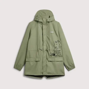 COCCINELLE X PEANUTS impermeabile pioggia in tessuto spalmato verde
