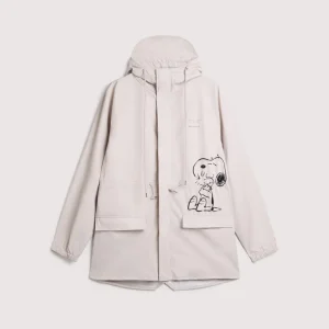 COCCINELLE X PEANUTS impermeabile pioggia in tessuto spalmato bianco snow