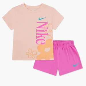 Completo maglietta a maniche corte con grafica e pantaloncino baby femmina