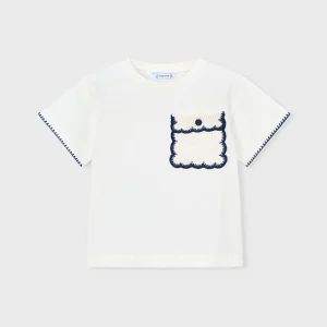 T-shirt con taschino bambina Mayoral