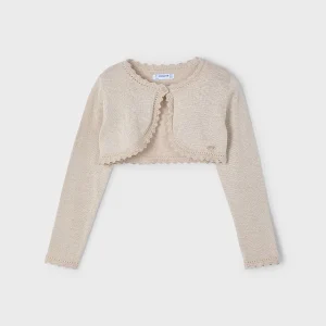 Cardigan modello bolerino in maglia bambina